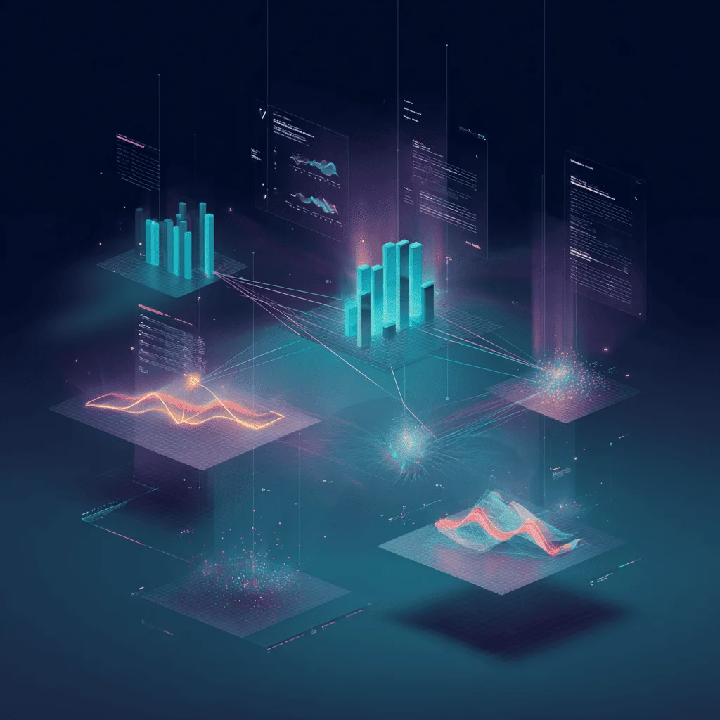 A striking modern digital illustration depicting the moment when data reveals its hidden insights.